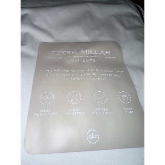 Peter Millar Fuse Hybrid Vest Medium Tossed Paisley White/Navy zippered NWT $225 - Picture 10 of 12